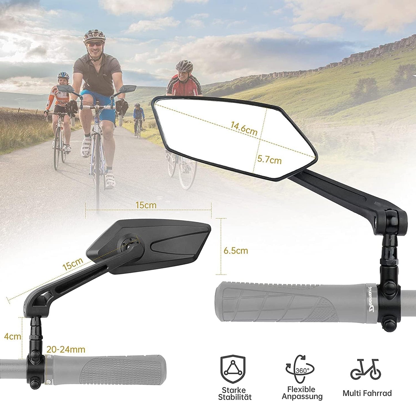 Fahrrad-Rückspiegel-Set Vista