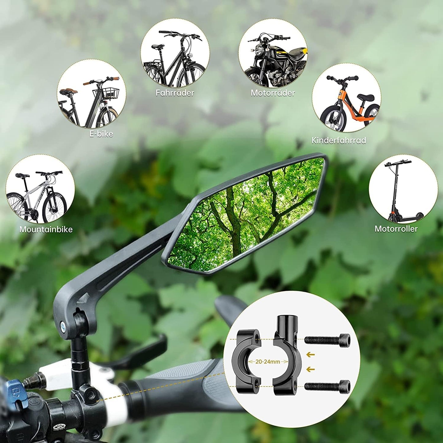 Fahrrad-Rückspiegel-Set Vista