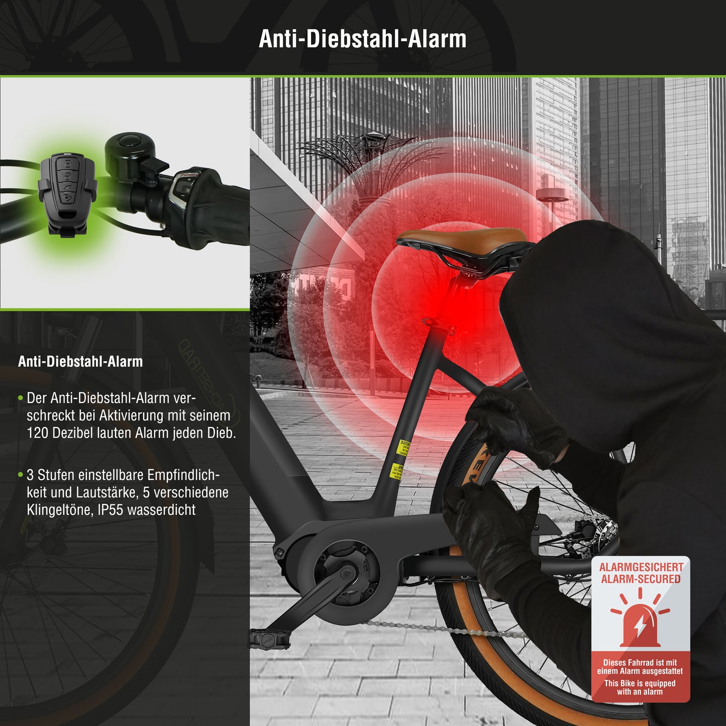 E-SUV CityBike C5 Centro with anti-theft device