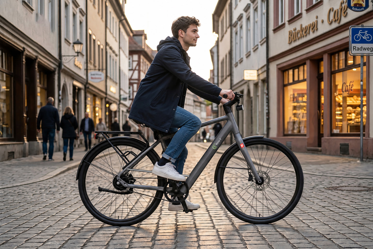 Urban City E-Bike C3M Roma II, grau, mit KI-Unterstützung