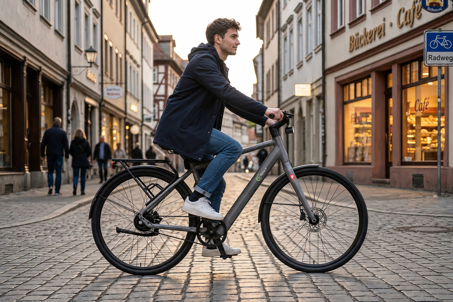 Urban City E-Bike C3M Roma II, grau, mit KI-Unterstützung