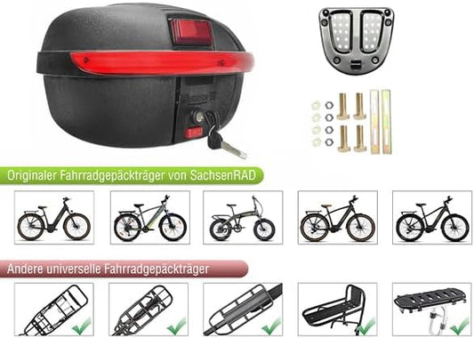 Gepäckträger-Box Globus mit Alarm