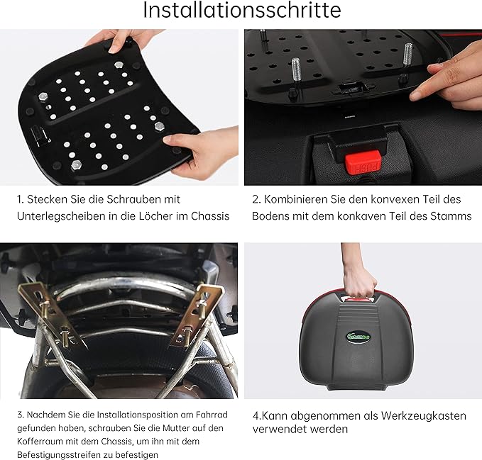 Gepäckträger-Box Globus mit Alarm