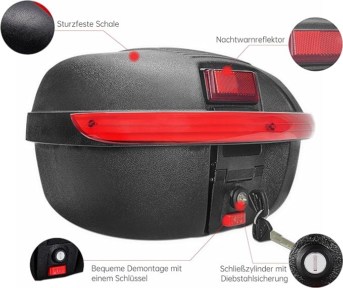 Gepäckträger-Box Globus mit Alarm
