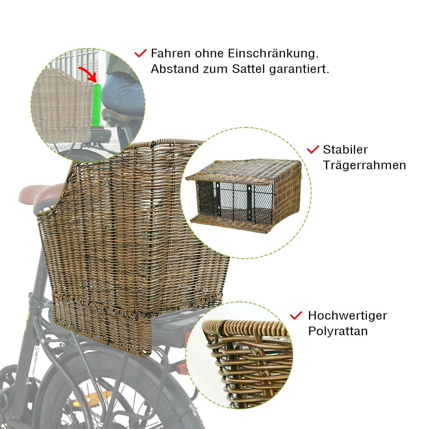 Gepäckträgerkorb im Vintage-Look