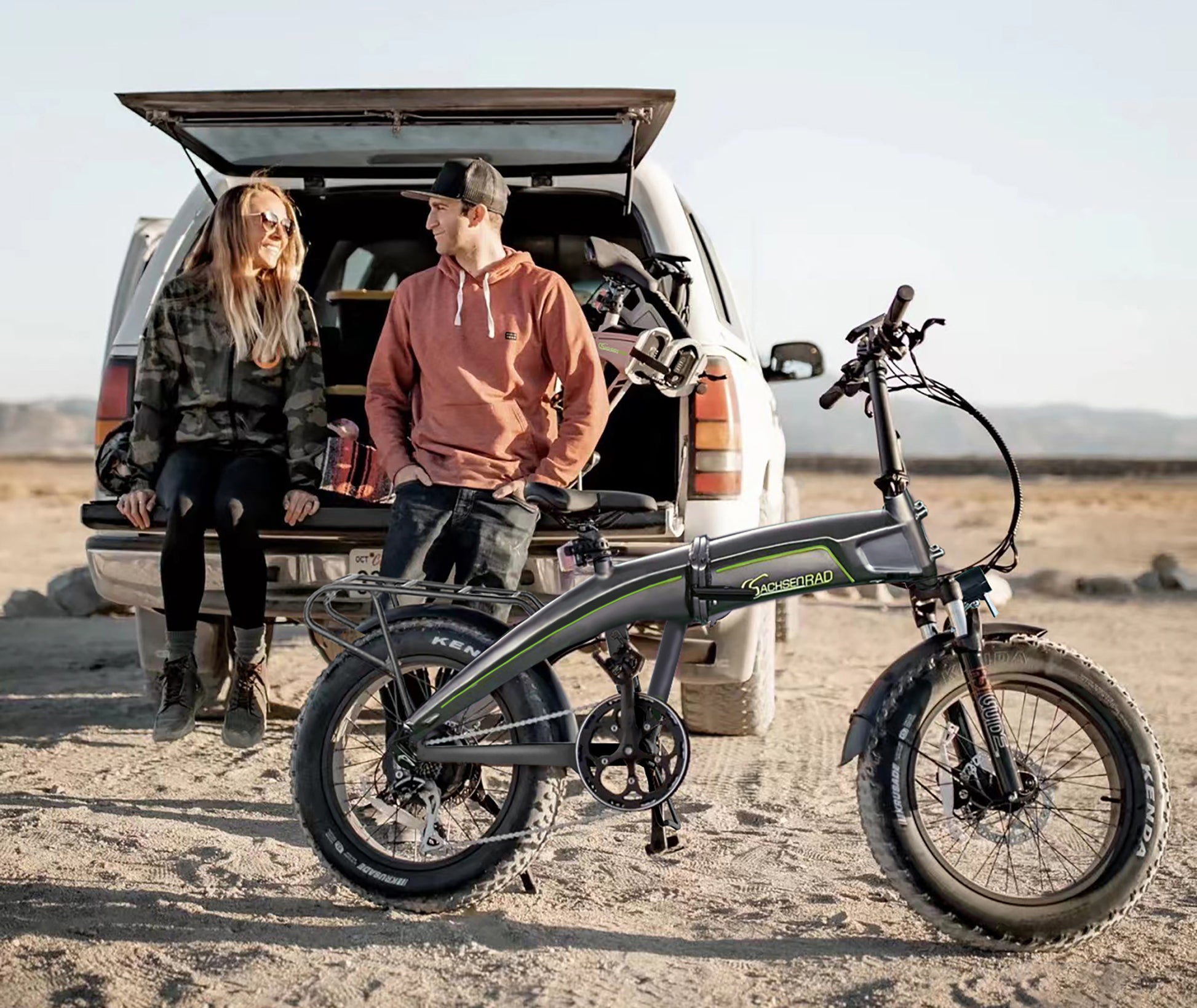 herren e bike klapprad SachsenRAD E-Folding Bike Klapprad F6 Safari 20" Zoll StVZO Fatbike | Interne Kabelführung