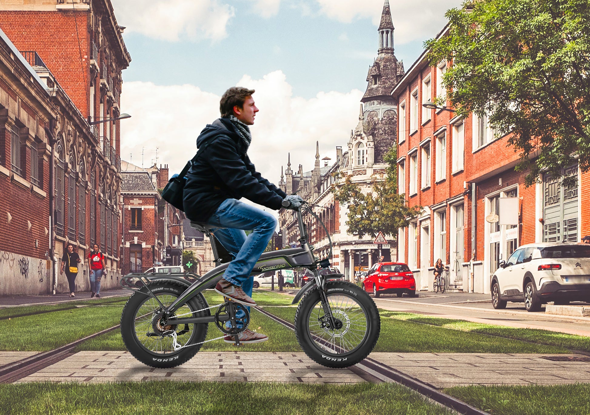klapprad bmx SachsenRAD E-Folding Bike Klapprad F6 Safari 20" Zoll StVZO Fatbike | Interne Kabelführung