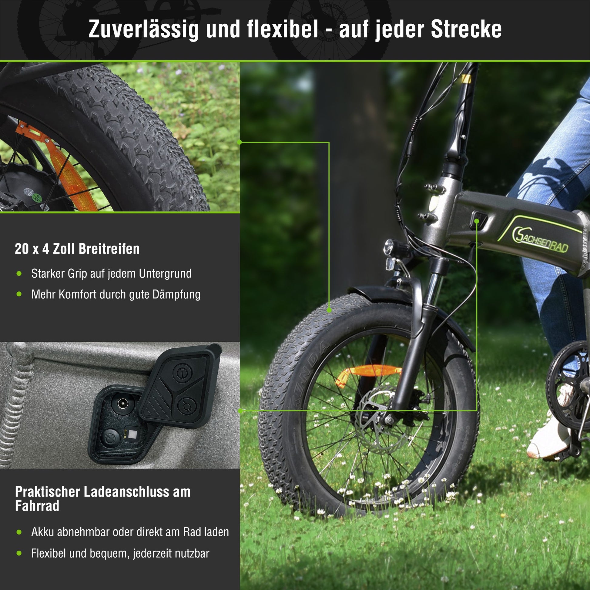 mckenzie klapprad 20 zoll SachsenRAD E-Folding Bike Klapprad F6 Safari 20" Zoll StVZO Fatbike | Interne Kabelführung