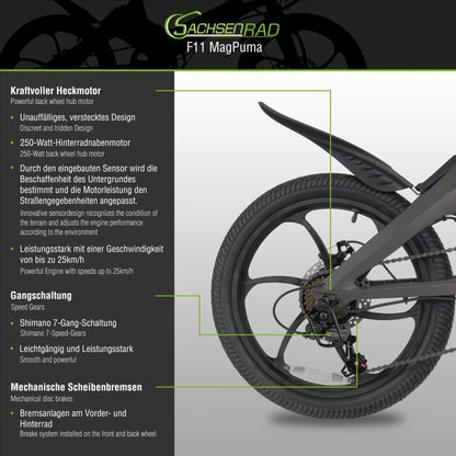 E-Faltrad F11 MagPuma mit Transporttasche