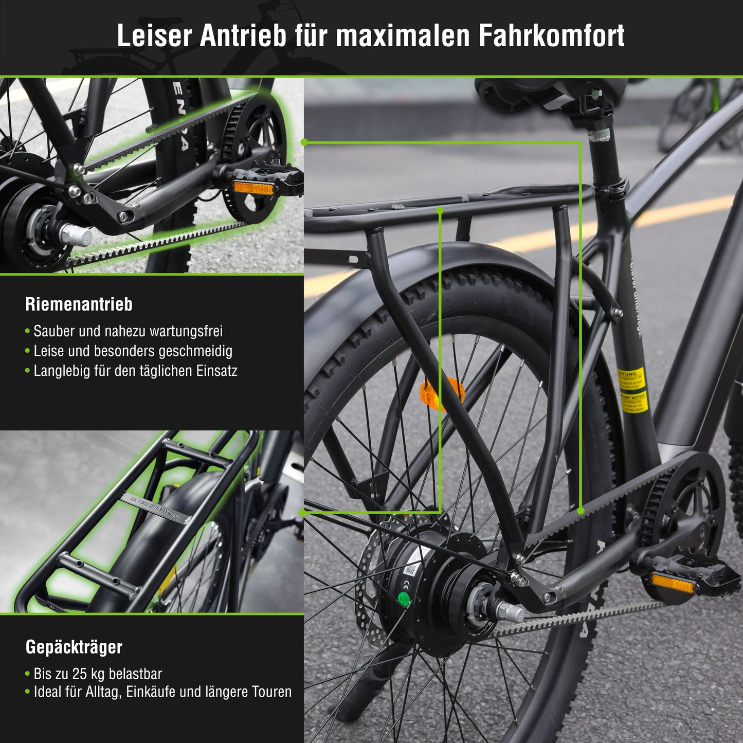 E-Trekking Mountainbike R8R Flex III  mit Riemenantrieb