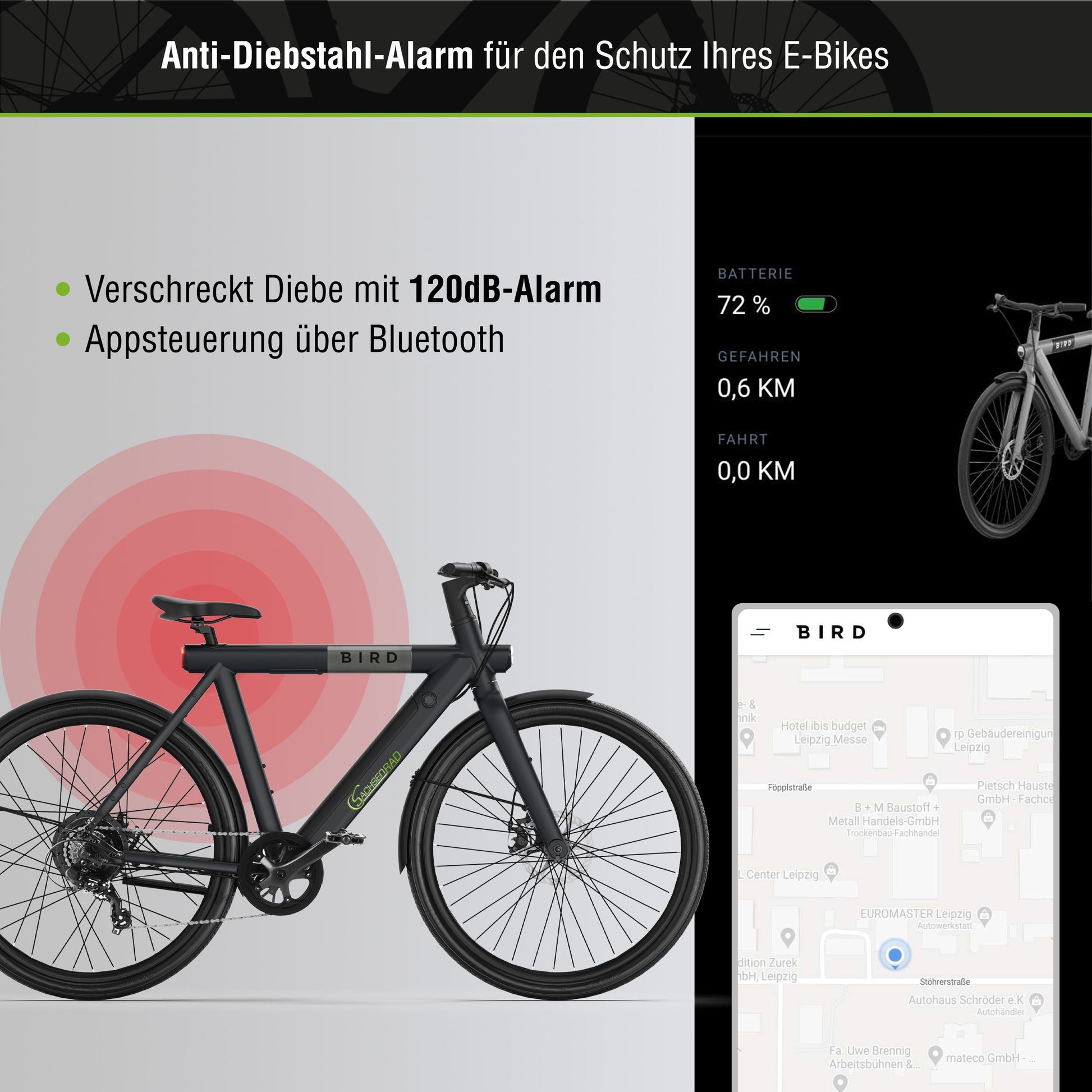 günstiges urban bike SachsenRAD xBird E-CityBIKE C6M Connect günstiges E-Bike