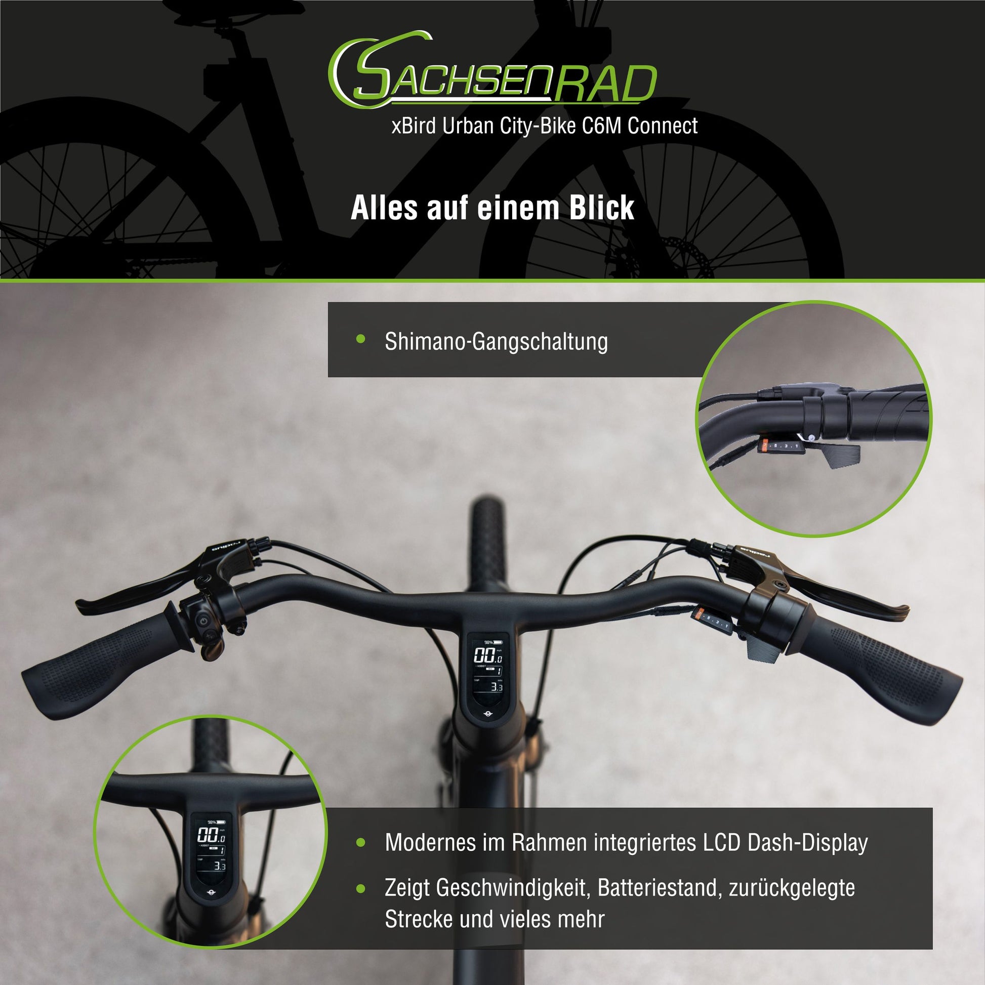 SachsenRAD xBird E-CityBIKE C6F Connect günstiges E-Bike