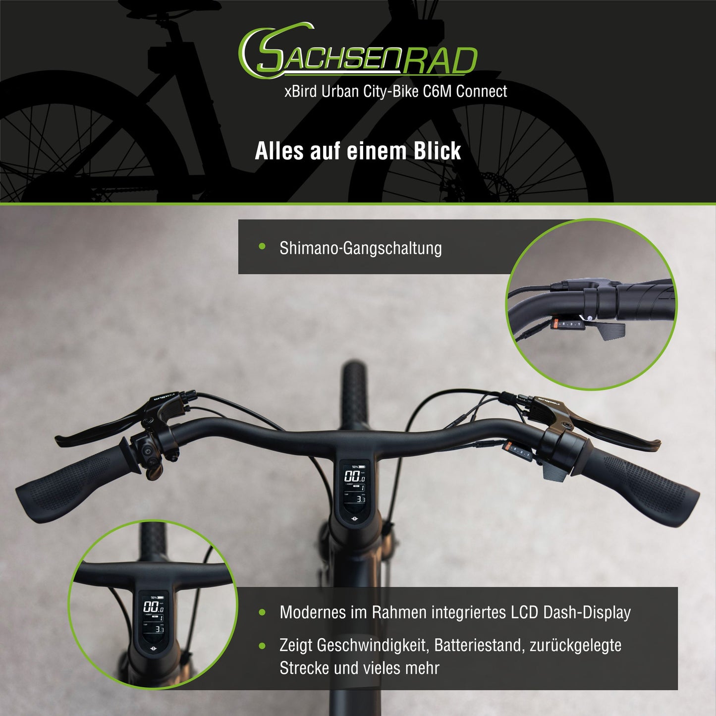 xBird Urban E-City-Bike C6M Connect