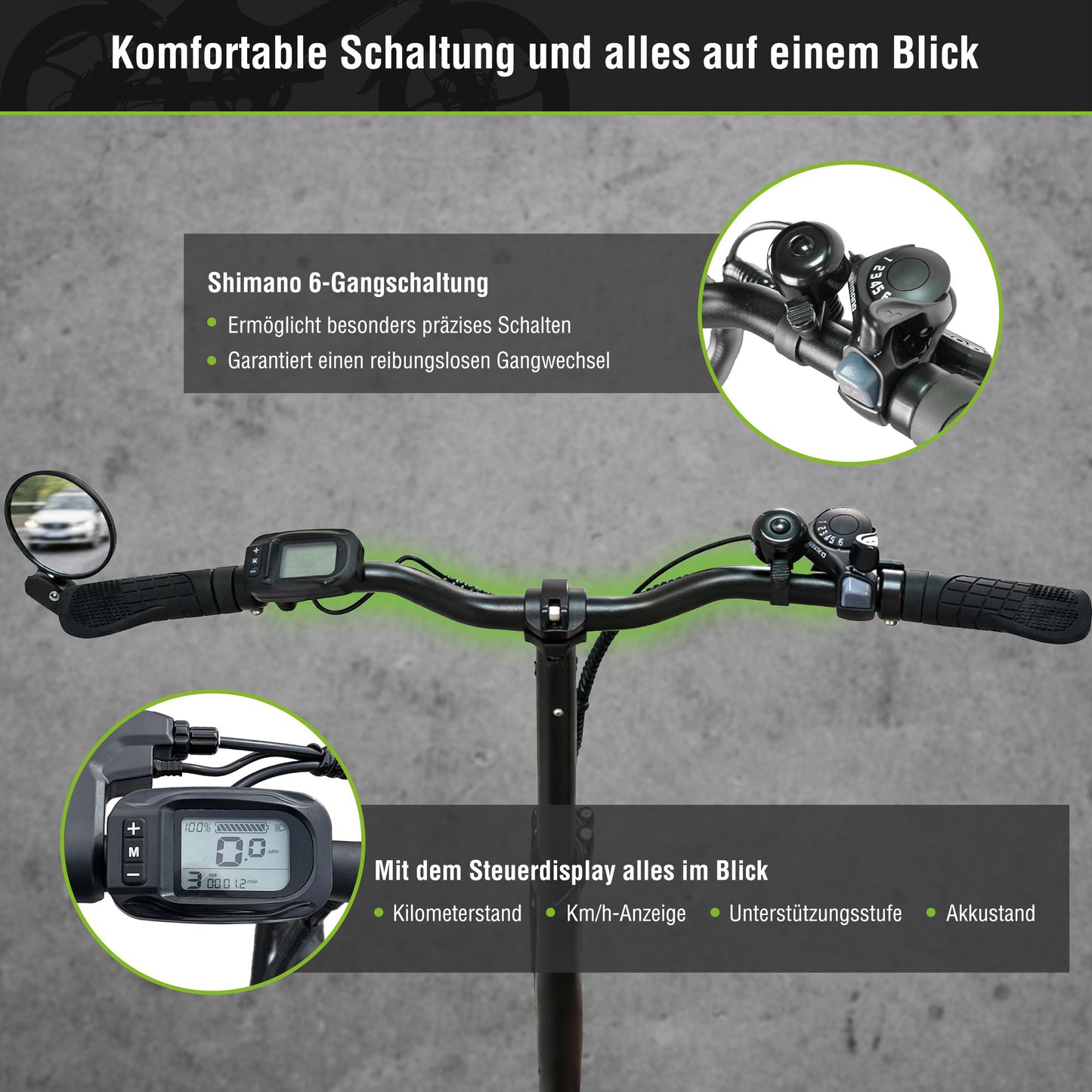 E-Faltrad F11 Pro MagPuma mit Transporttasche und Rückspiegel