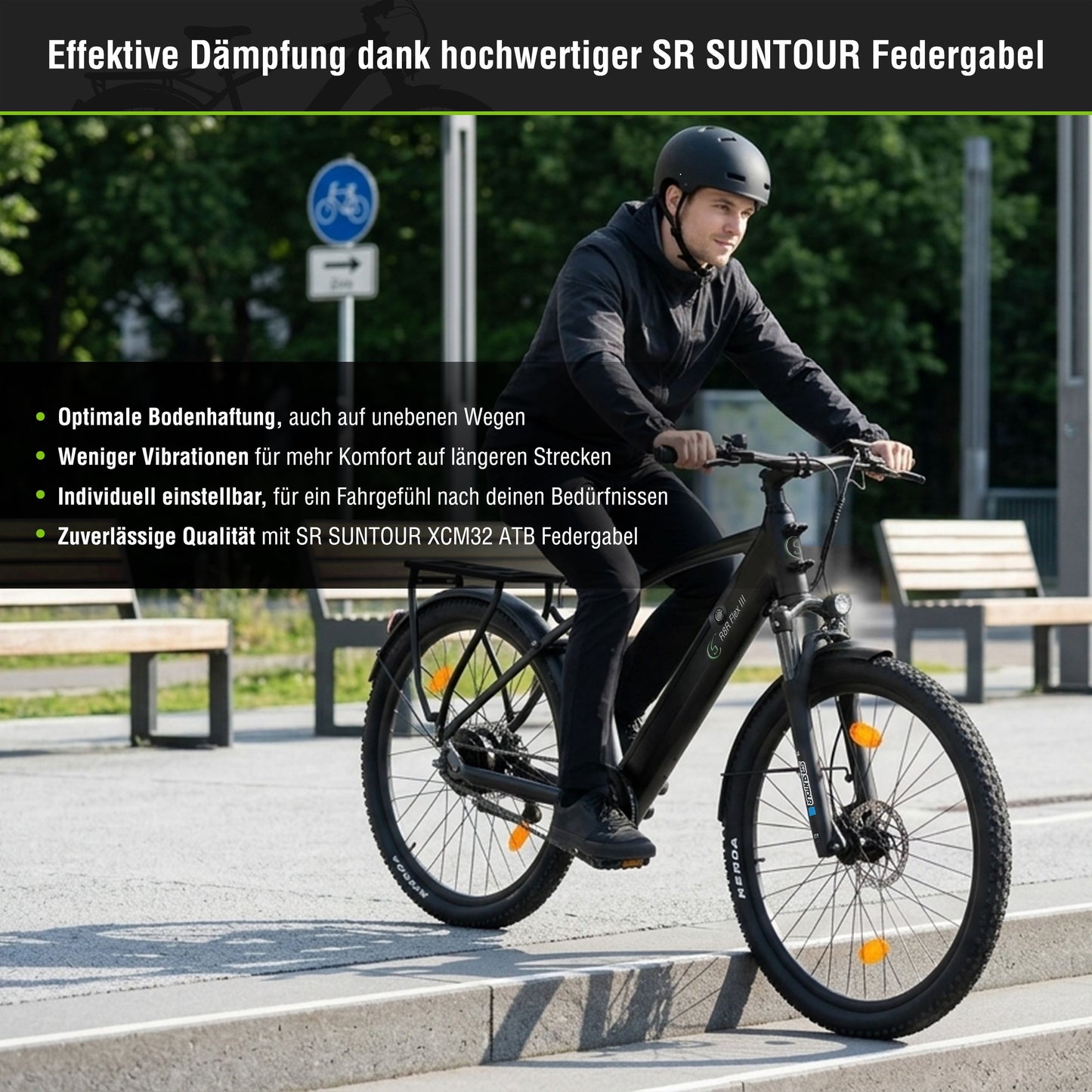 E-Trekking Mountainbike R8R Flex III  mit Riemenantrieb