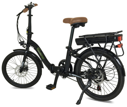 E-Faltrad E-Klapprad SachsenRAD F2 Farmers Folding Klapprad Klappbike Boot Stadt Folding Bike Faltrad E-Bike Seitenansicht hinten links