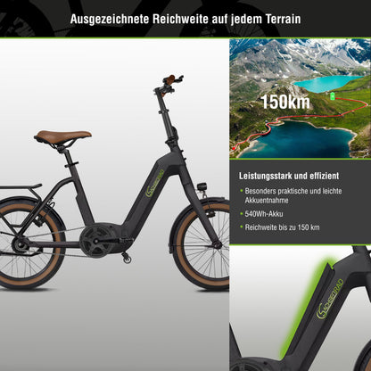 E-Faltrad F3B Centro mit Rücktrittbremse