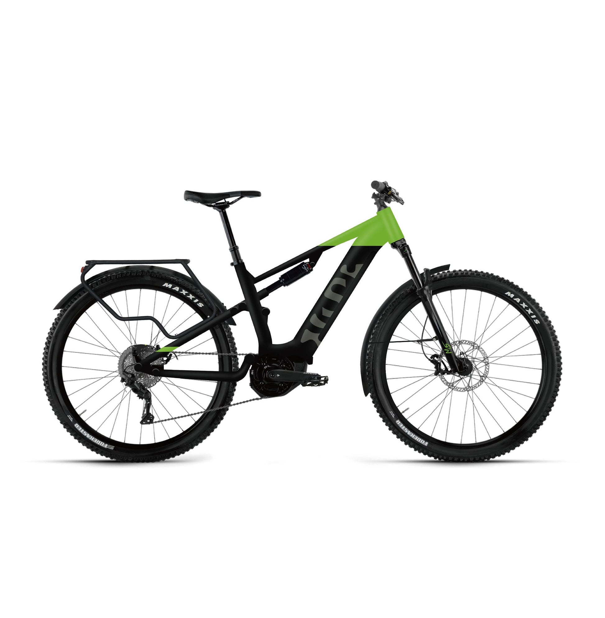 Das SachsenRAD E-MTB M5T ist ein E-SUV E-Bike mit 110Nm starken Mittelmotor, gigantischem 720Wh Akku, Top-Bremsen von Magura, Maxxis Off-Road-Reifen, 12-Gang-Shimano Schaltung für Spaß in Berge, Gelände, Downhill