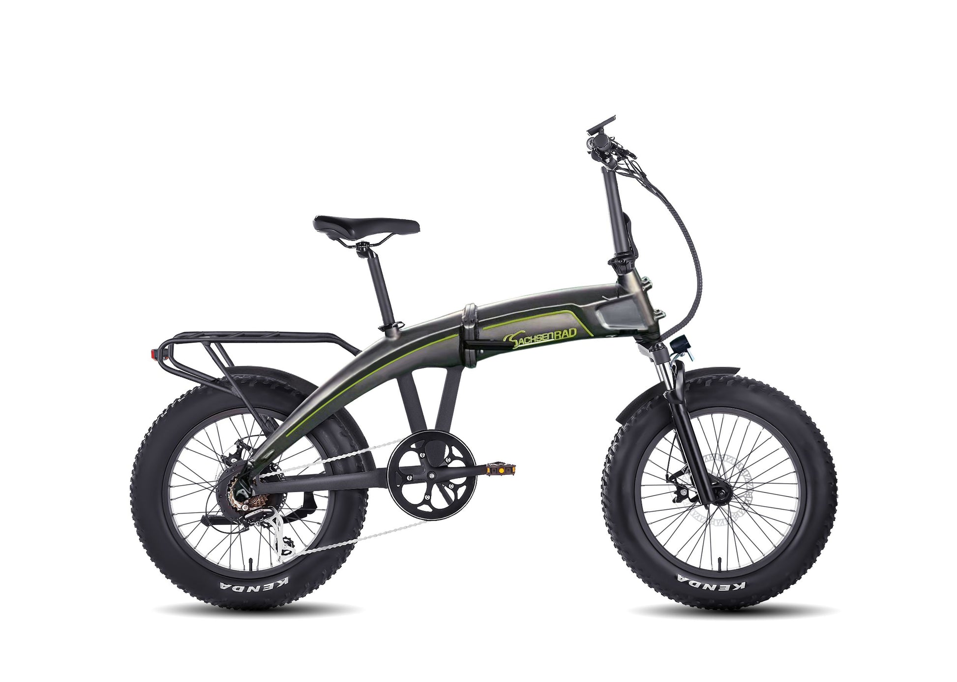 fahrradreifen klapprad SachsenRAD E-Folding Bike Klapprad F6 Safari 20" Zoll StVZO Fatbike | Interne Kabelführung