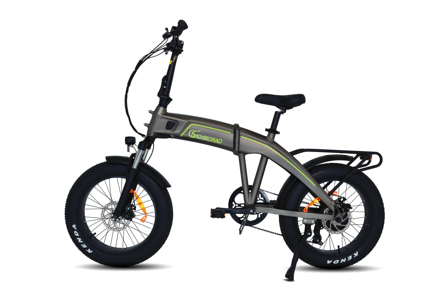 SachsenRAD, E-Folding Bike, Klapprad F6 Safari 20 Zoll, StVZO, Fatbike, Interne Kabelführung, Eloxierung, Ebike, Elektrofahrräder, Citybike, Klappbar, MTB Pedelec e-Fatbike, starker Geländermotor, LCD Display, Damen, Herren