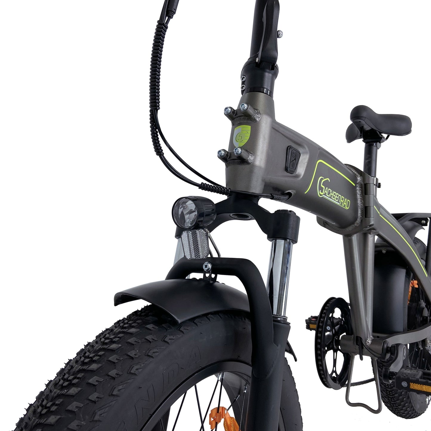 SachsenRAD, E-Folding Bike, Klapprad F6 Safari 20 Zoll, StVZO, Fatbike, Interne Kabelführung, Eloxierung, Ebike, Elektrofahrräder, Citybike, Klappbar, MTB Pedelec e-Fatbike, starker Geländermotor, LCD Display, Damen, Herren